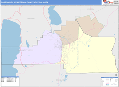 Carson City Metro Area Digital Map Color Cast Style